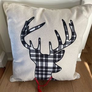 Buffalo Plaid Reindeer Pillow